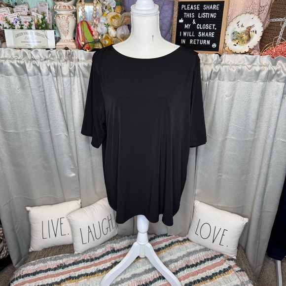 Susan Graver Gray Relaxed Blouse Size 1X - Picture 2 of 6